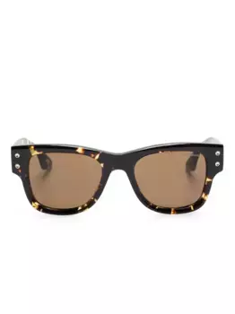 Солнцезащитные очки в квадратной оправе MONTBLANC, коричневый