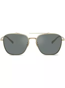 Солнцезащитные очки в квадратной оправе Oliver Peoples, золотой