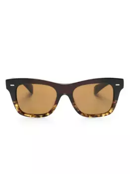 Солнцезащитные очки в квадратной оправе Oliver Peoples, коричневый