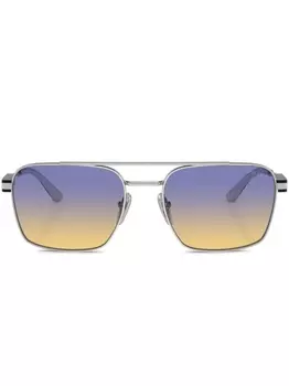 Солнцезащитные очки в квадратной оправе Prada Eyewear, серебристый