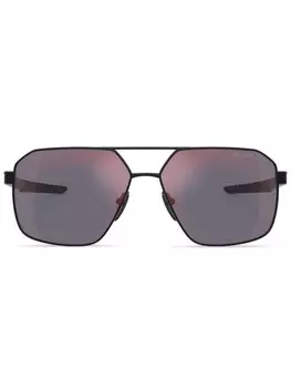 Солнцезащитные очки в квадратной оправе Prada Linea Rossa, черный