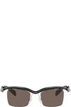 Солнцезащитные очки в квадратной оправе с черной витой оправой Prada Eyewear