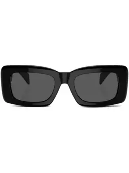 Солнцезащитные очки в квадратной оправе с декором Greca Versace Eyewear, черный