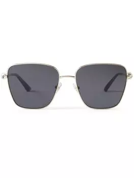 Солнцезащитные очки в квадратной оправе с кристаллами Jimmy Choo Eyewear, серый
