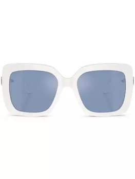 Солнцезащитные очки в квадратной оправе с кристаллами Swarovski, белый