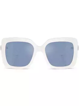 Солнцезащитные очки в квадратной оправе с кристаллами Swarovski, белый
