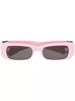 Солнцезащитные очки в квадратной оправе с кристаллами Balenciaga Eyewear, розовый