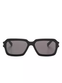 Солнцезащитные очки в квадратной оправе с логотипом Saint Laurent Eyewear, черный