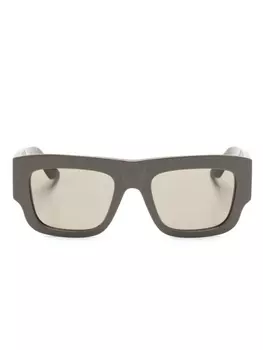 Солнцезащитные очки в квадратной оправе с логотипом Alexander McQueen Eyewear, коричневый