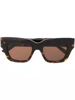 Солнцезащитные очки в квадратной оправе с логотипом Balenciaga Eyewear, коричневый