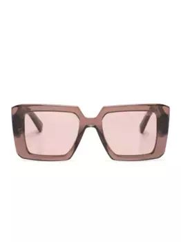 Солнцезащитные очки в квадратной оправе с логотипом Prada Eyewear, коричневый