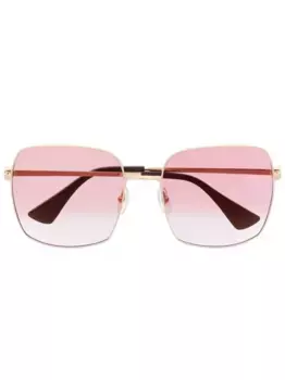 Солнцезащитные очки в квадратной оправе с логотипом Cartier Eyewear, золотой