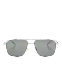 Солнцезащитные очки в квадратной оправе с логотипом MONTBLANC, серебяный