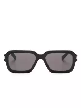 Солнцезащитные очки в квадратной оправе с логотипом Saint Laurent Eyewear, черный