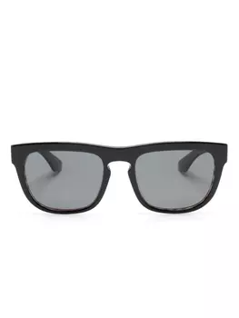 Солнцезащитные очки в квадратной оправе с отделкой Vintage Check Burberry Eyewear, черный
