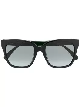 Солнцезащитные очки в квадратной оправе с отделкой Web Gucci Eyewear, черный