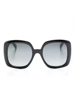Солнцезащитные очки в квадратной оправе с отделкой Web Gucci Eyewear, черный