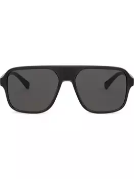 Солнцезащитные очки в квадратной оправе с тисненым логотипом Dolce & Gabbana Eyewear, серый