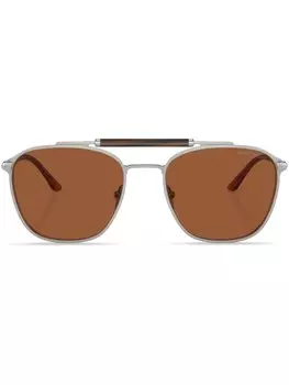 Солнцезащитные очки в квадратной оправе с тонированными линзами Giorgio Armani, серебристый