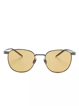 Солнцезащитные очки в квадратной оправе Saint Laurent Eyewear, серебряный