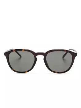 Солнцезащитные очки в квадратной оправе Saint Laurent Eyewear, коричневый