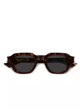 Солнцезащитные очки в квадратной оправе Saint Laurent Eyewear, коричневый