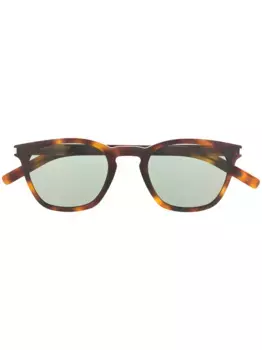 Солнцезащитные очки в квадратной оправе Saint Laurent Eyewear, коричневый