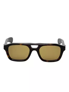 Солнцезащитные очки в квадратной оправе T-Bar Alexander McQueen Eyewear, коричневый