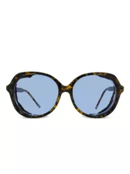 Солнцезащитные очки в квадратной оправе THOM BROWNE, коричневый