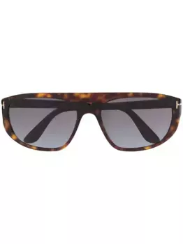 Солнцезащитные очки в квадратной оправе TOM FORD Eyewear, коричневый