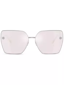 Солнцезащитные очки в квадратной оправе Versace Eyewear, серебряный
