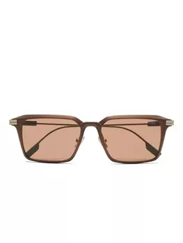 Солнцезащитные очки в квадратной оправе Zegna, коричневый
