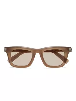 Солнцезащитные очки в квадратной оправе Zegna, коричневый