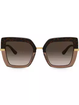 Солнцезащитные очки в массивной квадратной оправе Dolce & Gabbana Eyewear, зеленый