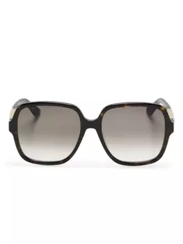 Солнцезащитные очки в массивной квадратной оправе Gucci Eyewear, коричневый