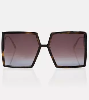 Солнцезащитные очки в массивной оправе 30Montaigne SU Dior Eyewear, коричневый