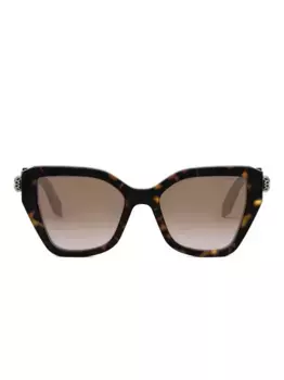 Солнцезащитные очки в массивной оправе Bvlgari, коричневый