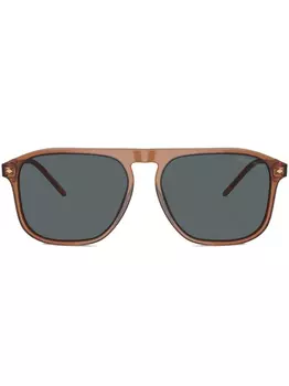 Солнцезащитные очки в массивной оправе Giorgio Armani, коричневый