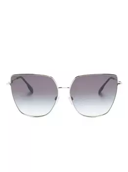 Солнцезащитные очки в массивной оправе 'кошачий глаз' Burberry Eyewear, серебряный