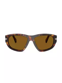 Солнцезащитные очки в массивной оправе Persol, коричневый