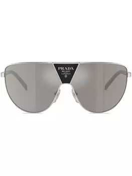 Солнцезащитные очки в массивной оправе Prada Eyewear, серебряный