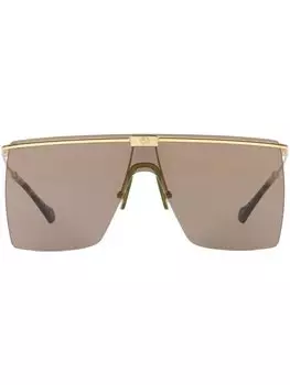 Солнцезащитные очки в массивной оправе с логотипом Gucci Eyewear, золотистый
