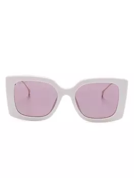 Солнцезащитные очки в массивной оправе с логотипом Double G Gucci Eyewear, розовый