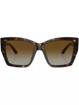 Солнцезащитные очки в массивной оправе с логотипом Bvlgari, зеленый