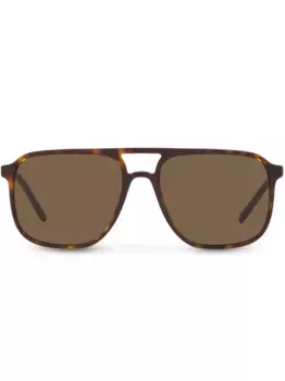 Солнцезащитные очки в массивной оправе с логотипом Dolce & Gabbana Eyewear, коричневый