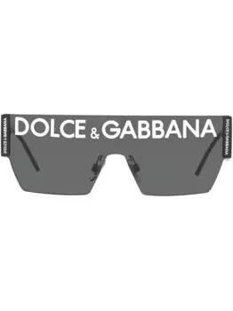 Солнцезащитные очки в массивной оправе с логотипом DG Dolce & Gabbana Eyewear, черный