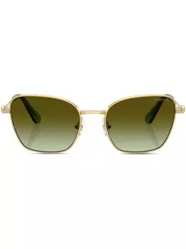 Солнцезащитные очки в массивной оправе Swarovski, золотой