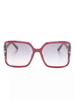 Солнцезащитные очки в массивной оправе TOM FORD Eyewear, красный