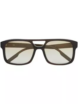 Солнцезащитные очки в массивной оправе Zegna, коричневый