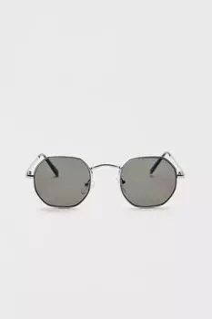 Солнцезащитные очки в металлической геометрической оправе PULL&amp;BEAR